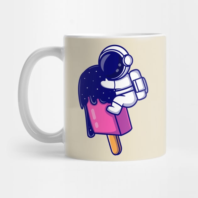 Cute Astronaut With Ice Cream Popsicle Space Cartoon by Catalyst Labs